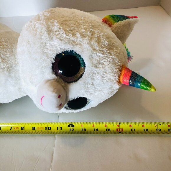 Ty Large 16" Beanie Boos Pixy Unicorn Plush Rainbow Stuffed Animal Glitter Eyes - Picture 9 of 14